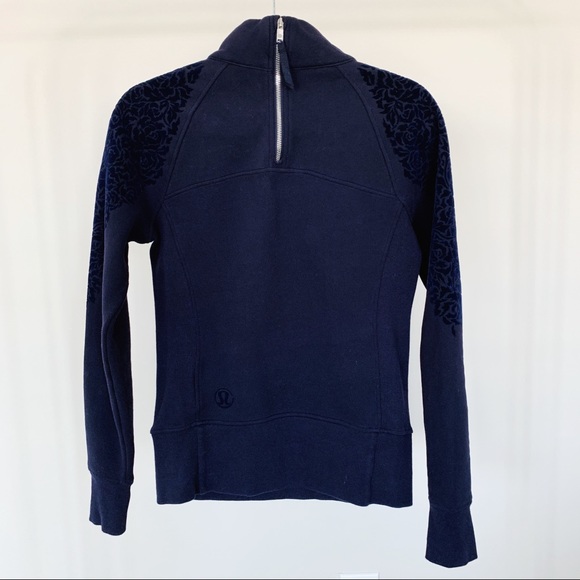 Lululemon Navy Scooba Pullover Velvet Detail 4 - Picture 2 of 7